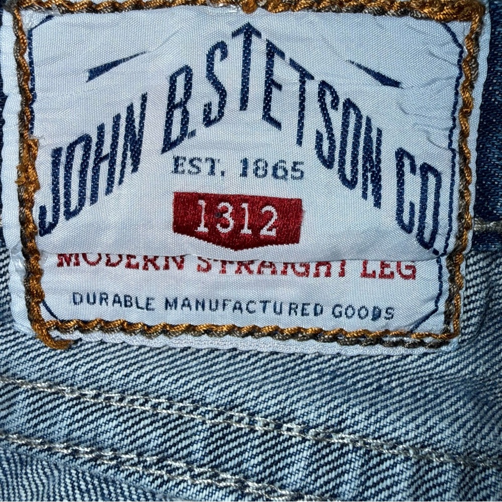 John B. Stetson 1312 Modern Straight Leg Jeans men’s sz 35 x 32 cotton - Picture 8 of 10